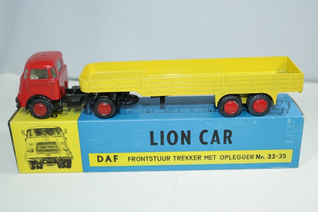 Lion Car 33 - 35 DAF Frontstuur "VLIETJONGE" Truck & Trailer, Ophalen of Verzenden, Zo goed als nieuw, Bus of Vrachtwagen, Lion Toys