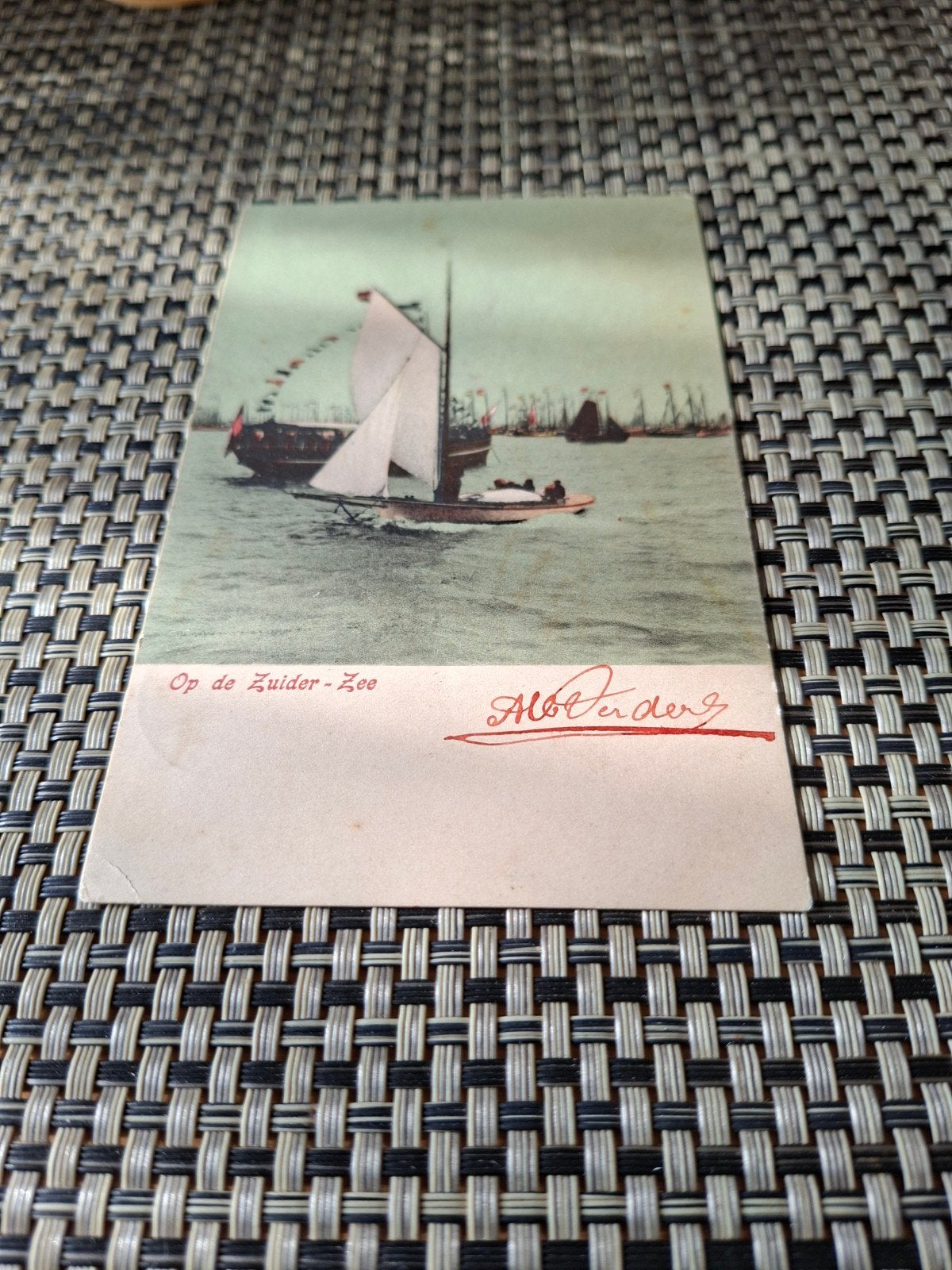 Oude briefkaart 'Op de Zuider-Zee', Ophalen of Verzenden, Voor 1920, Gelopen, Noord-Holland