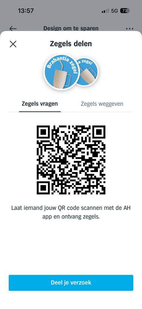 AH brabantia zegels gezocht, Tickets en Kaartjes, Eén persoon, Kortingsbon