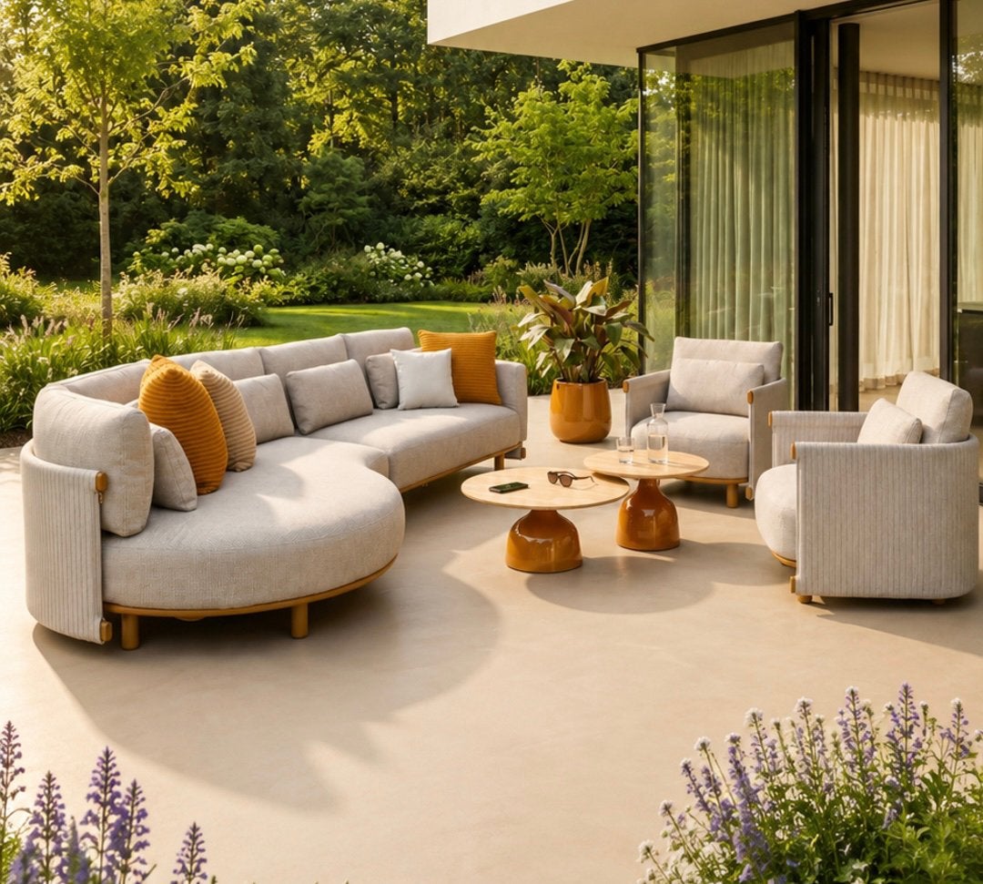 Safina loungebank met Safina loungestoelen WINKEL MODEL, Ophalen of Verzenden, Zo goed als nieuw, Bank, Loungeset