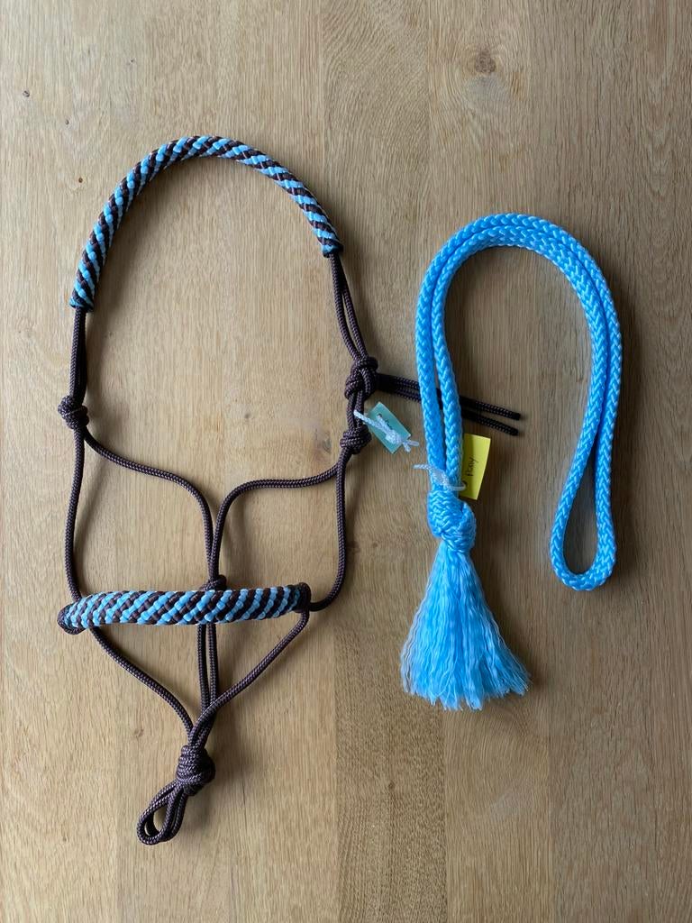 Nieuwe set: touwhalster + neckrope PONY babyblauw bruin, Ophalen of Verzenden, Nieuw