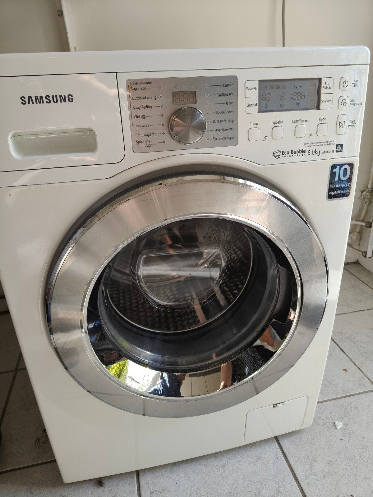 Samsung Eco Bubble Wasmachine 8.0kg WF0804Y8E, Ophalen, 1200 tot 1600 toeren, Gebruikt, 8 tot 10 kg