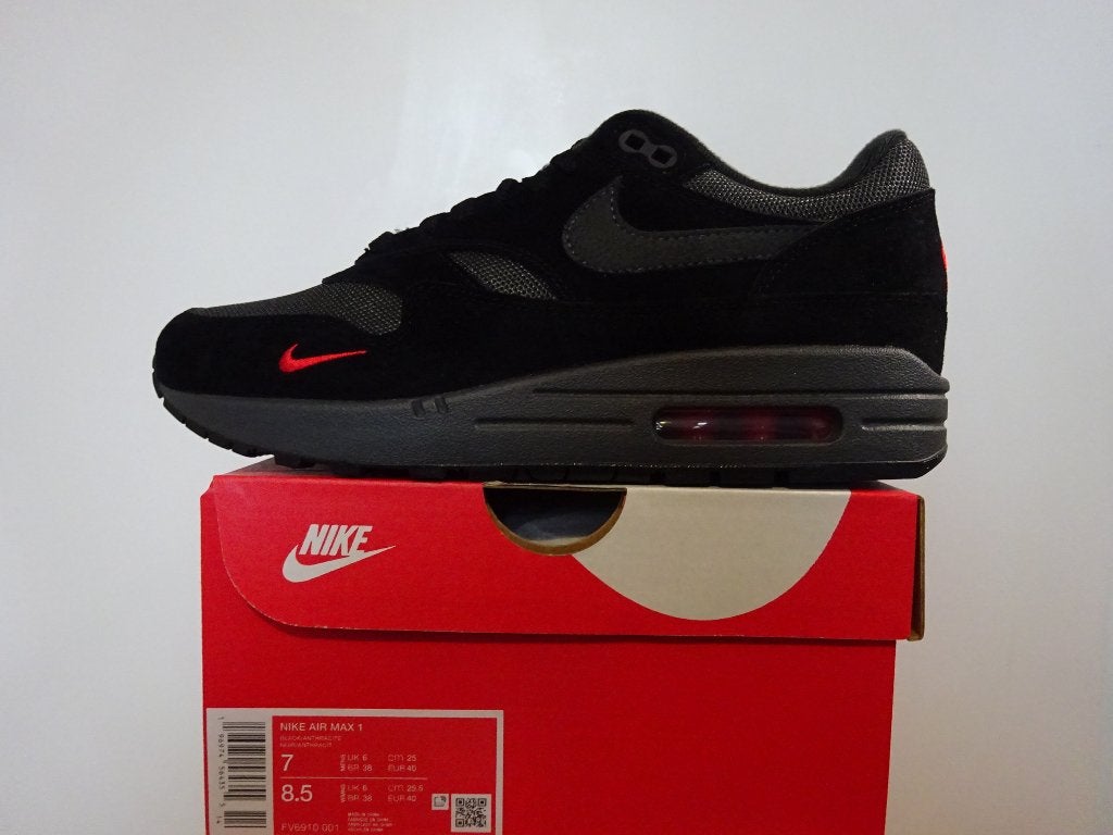 Nike Air Max 1 Bred Maat 40, Zwart, Nike, Nieuw, Ophalen of Verzenden