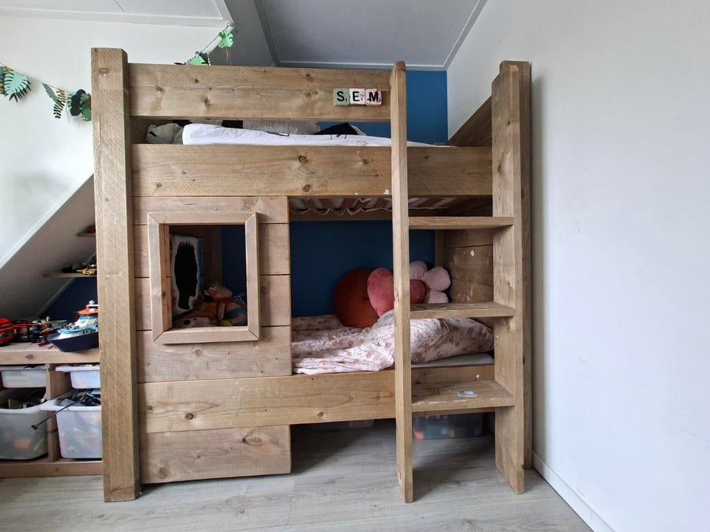 Junior stapelbed steigerhout, Ophalen, Stapelbed