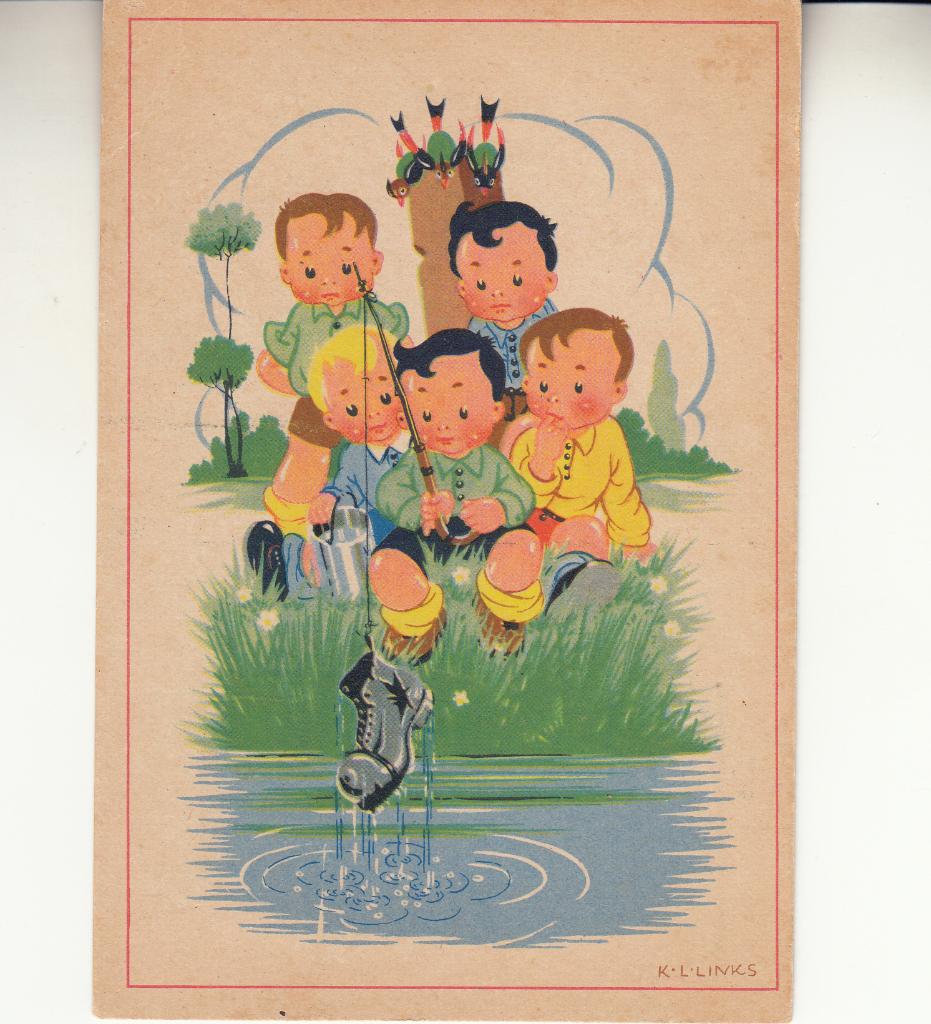 Karel Links                        =0041=, Verzamelen, Ansichtkaarten | Themakaarten, Ophalen of Verzenden, 1940 tot 1960, Ongelopen