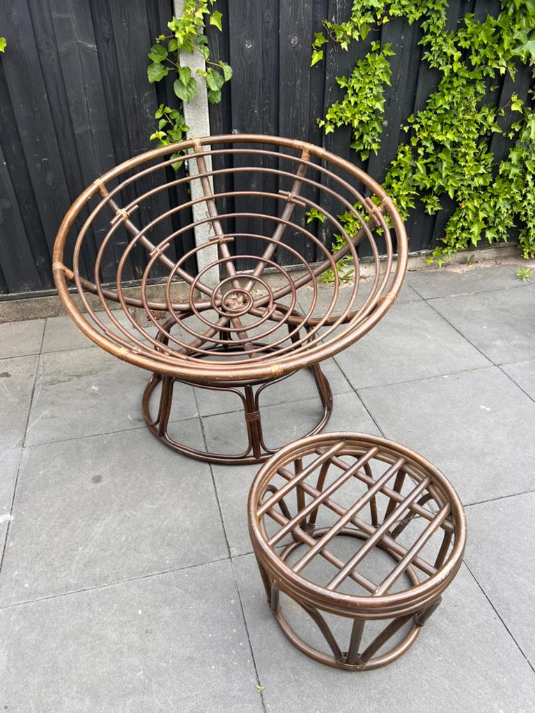 Mooie papasan stoel (zonder kussen), Ophalen, Bruin, Eén