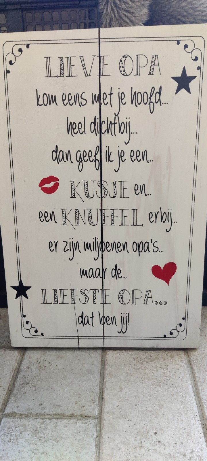Mooi spreuken bord opa, Ophalen, Tekstbord, Gebruikt, 39 cm