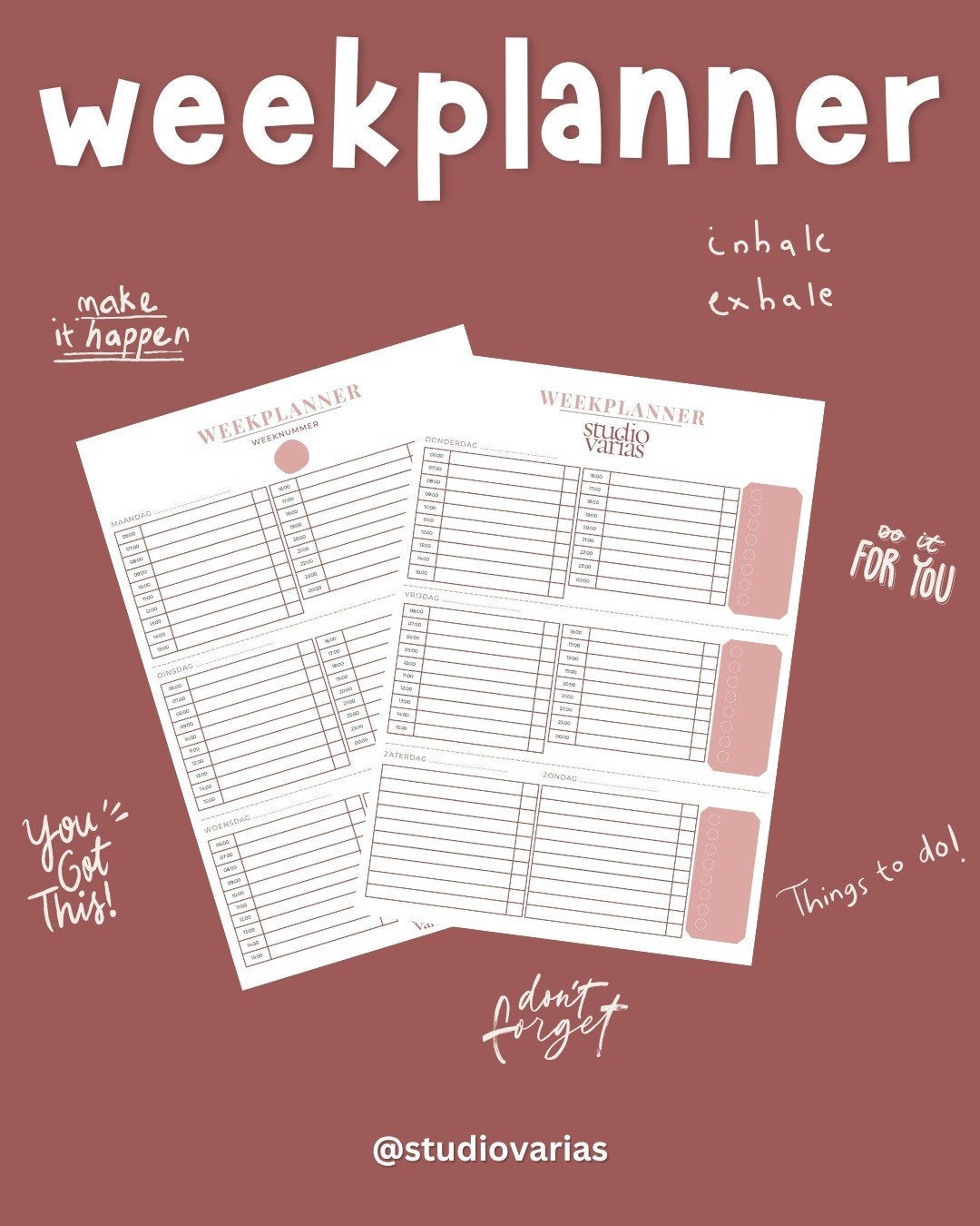 Weekplanner, Ophalen of Verzenden, Nieuw