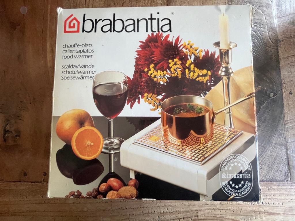 Vintage Brabantia schotelwarmer, Ophalen of Verzenden, Metaal, Wit, Brabantia