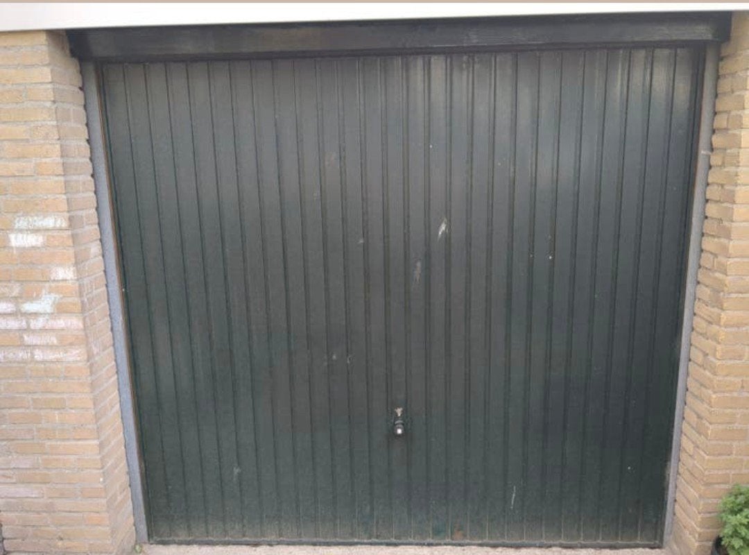Gebruikte garagedeur, groen., Ophalen, Gebruikt, Garagedeur, 120 cm of meer
