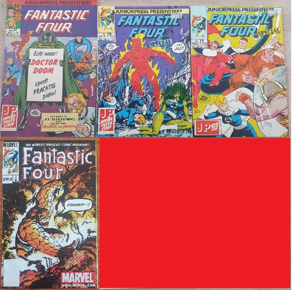 Strips Fantastic Four #18 + #19 + #31 + #263, Meerdere comics, Ophalen of Verzenden, Zo goed als nieuw, Europa
