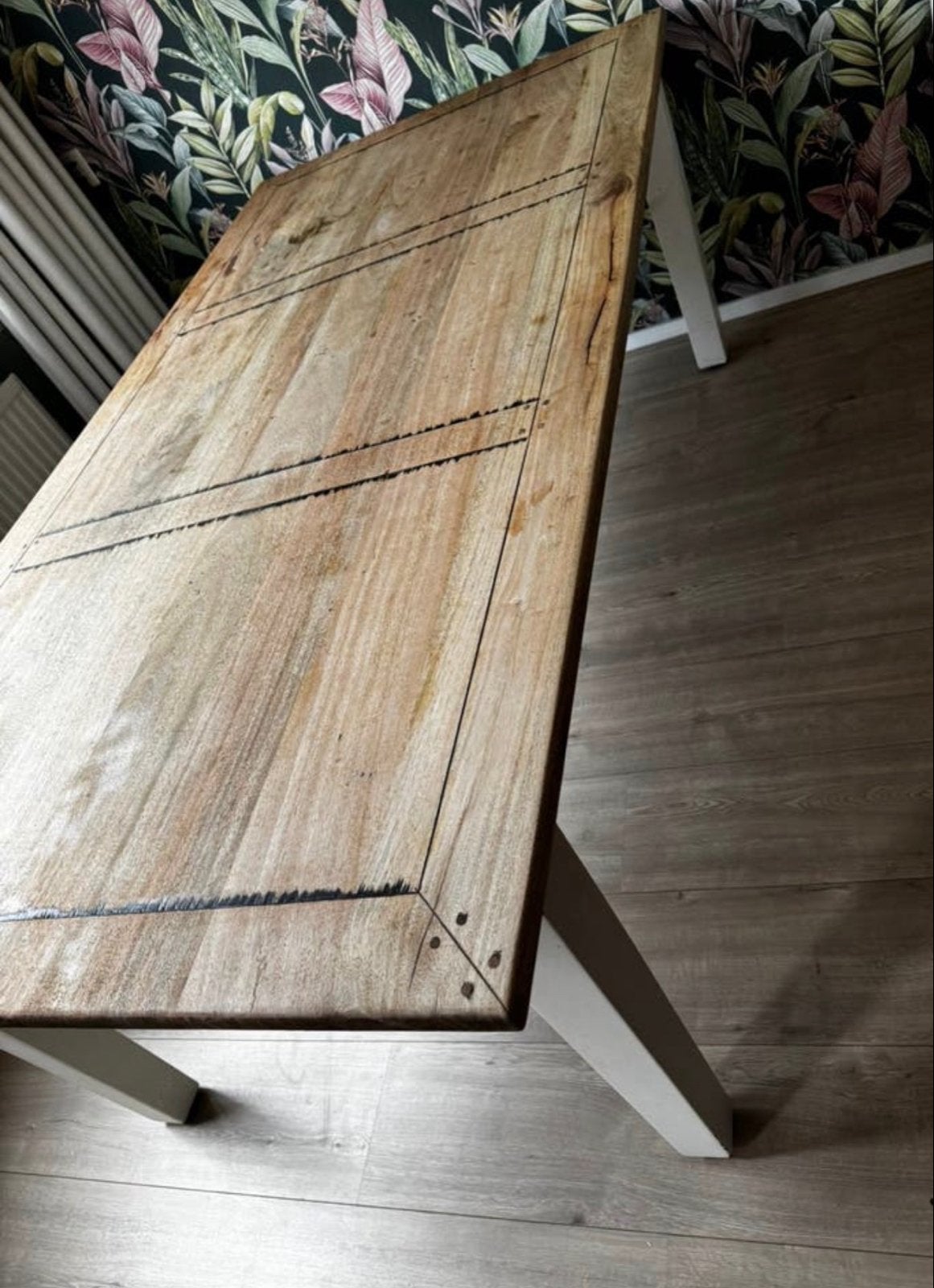 Grote eettafel 109x220 cm - Project of opknapbeurt, Huis en Inrichting, Tafels | Eettafels, Ophalen, Gebruikt, 100 tot 150 cm