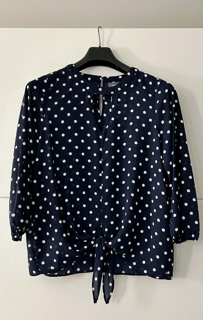 Yessica blauwe blouse met witte stippen, Kleding | Dames, Blouses en Tunieken, Maat 38/40 (M), Blauw, Yessica, Ophalen of Verzenden