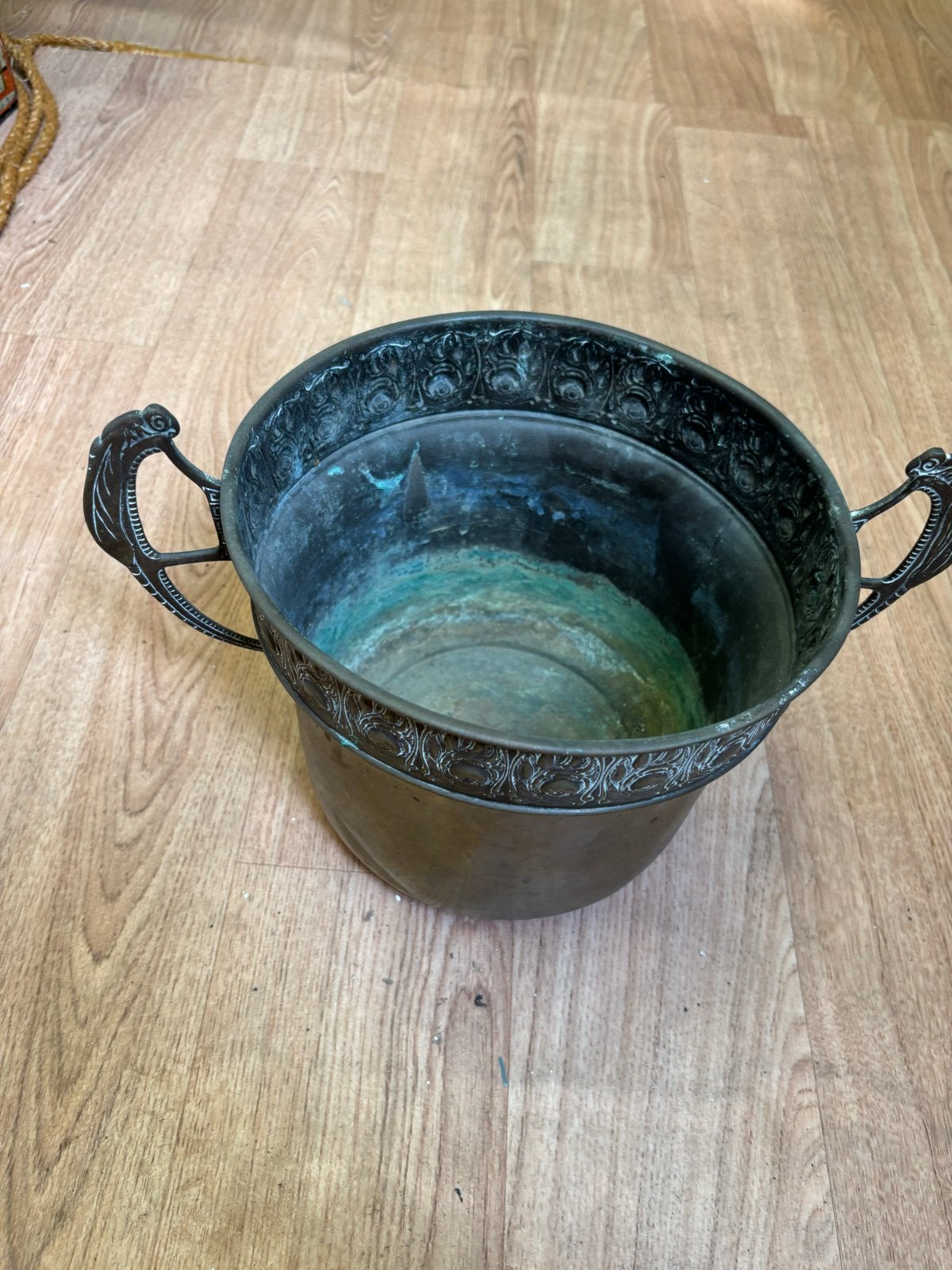 Antieke Koperen Pot met Handvatten  1323, Ophalen, Koper