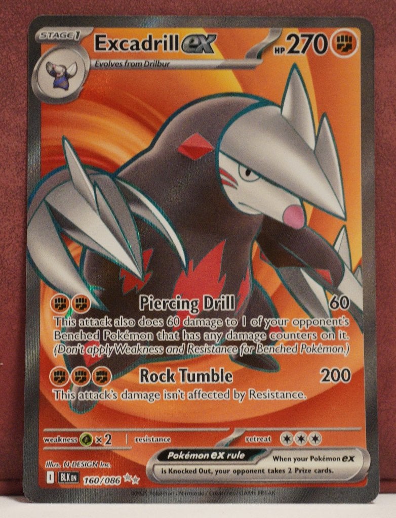 Excadrill EX Full Art 160-086 Black Bolt Pokèmon Kaart, Verzenden, Nieuw, Losse kaart