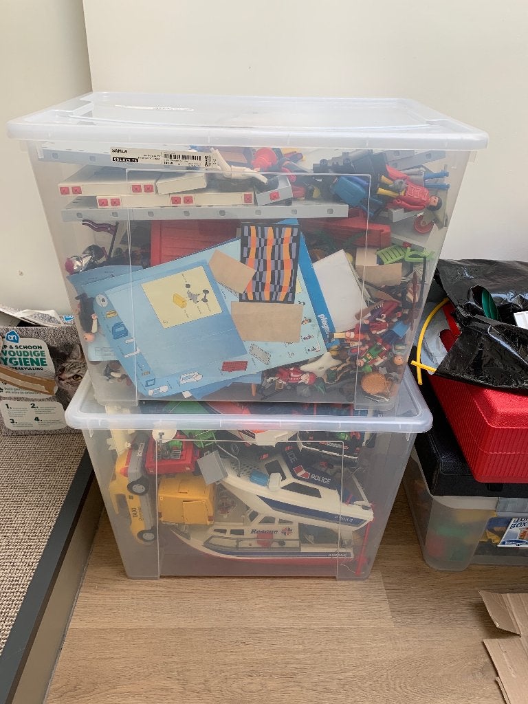 Verzameling Playmobil speelgoed (huis vliegtuig Camper), Gebouw, Complete set, Ophalen of Verzenden, Zo goed als nieuw