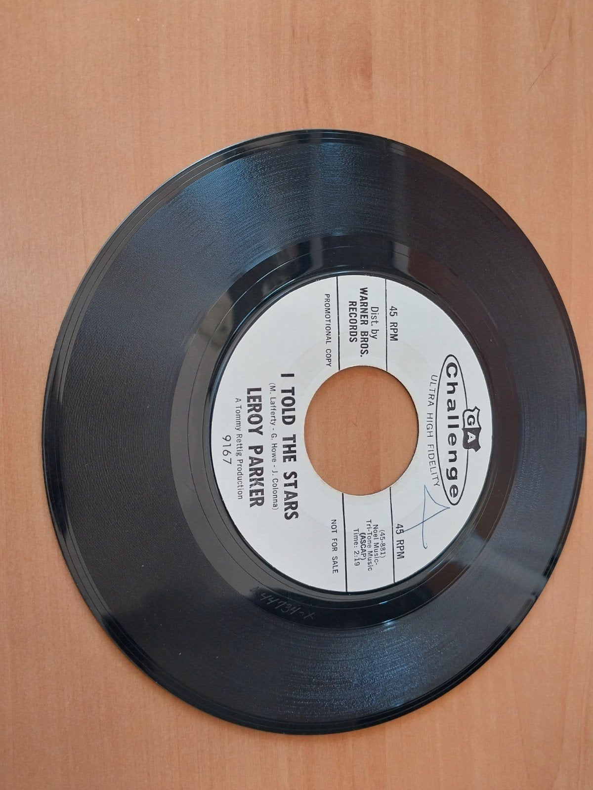 Leroy Parker - Cross My Heart (7 inch single, geen hoes), Gebruikt, 7 inch, Ophalen of Verzenden, Pop