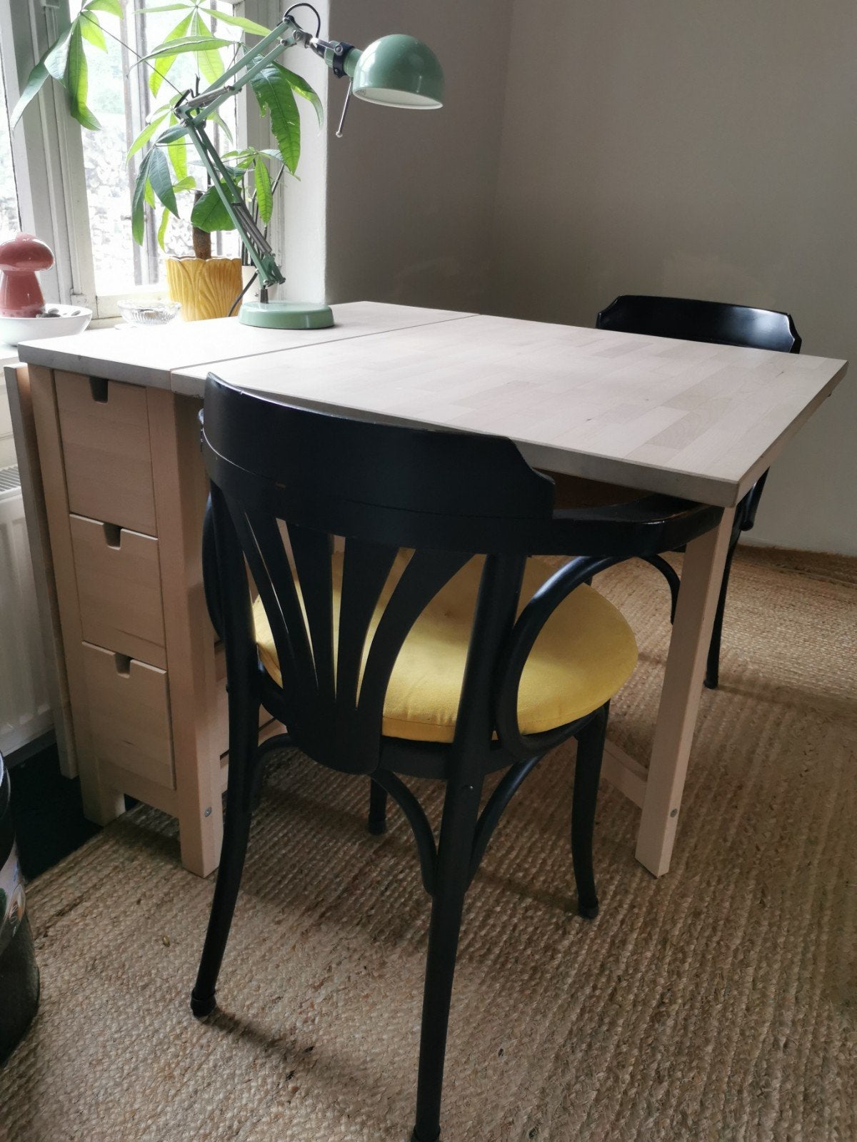 ikea Norden, berken klaptafel met lades, Scandinavisch, Met lades, Ophalen of Verzenden, Zo goed als nieuw