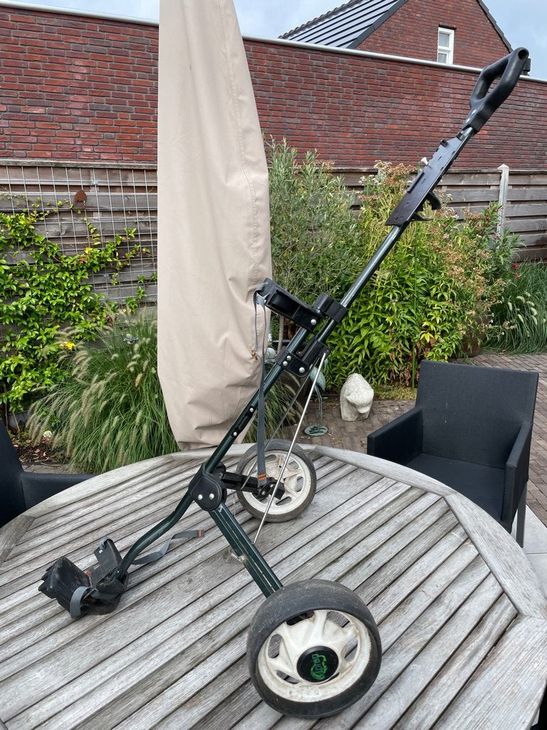 Golftrolley te koop, Ophalen, Gebruikt, Golfkar, Overige merken
