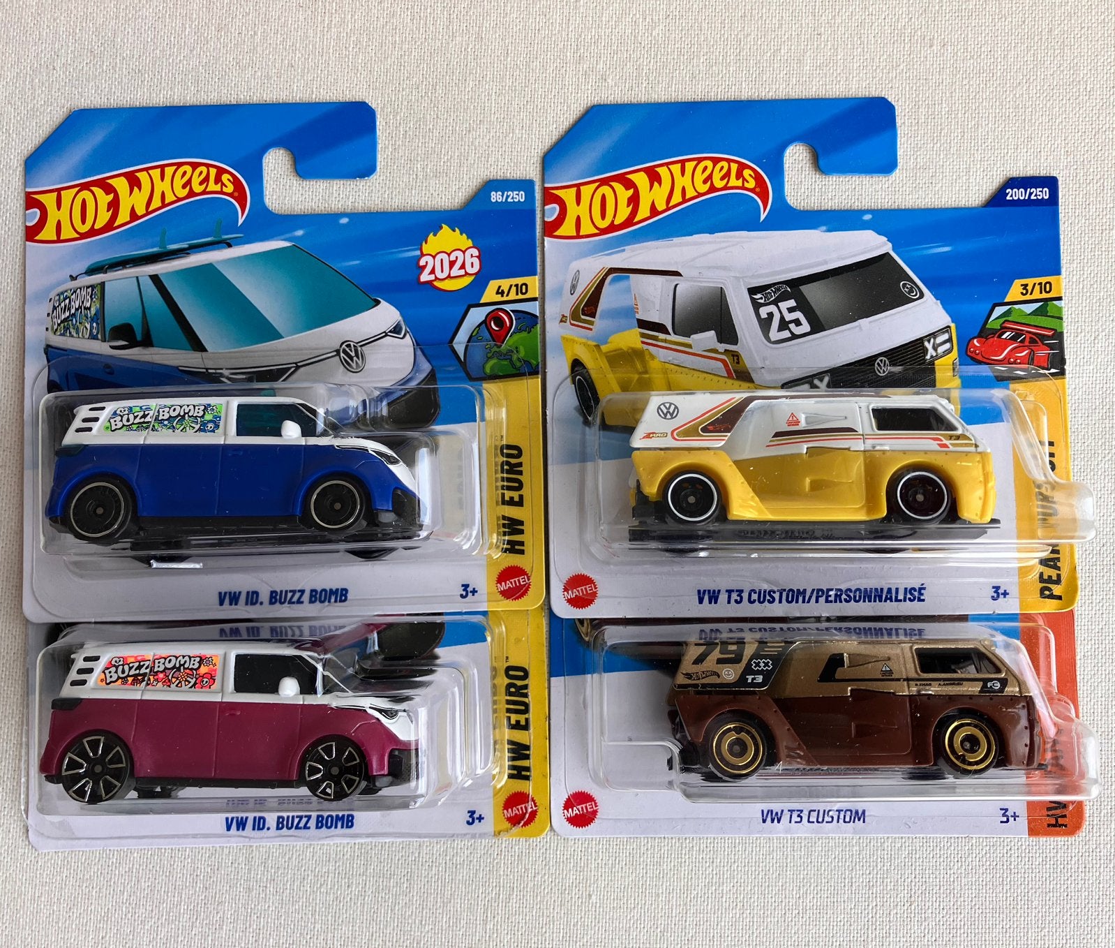 Hot Wheels SET Volkswagen ID Buzz Bomb + T3 Custom SETPRIJS, Ophalen of Verzenden, Nieuw, Auto