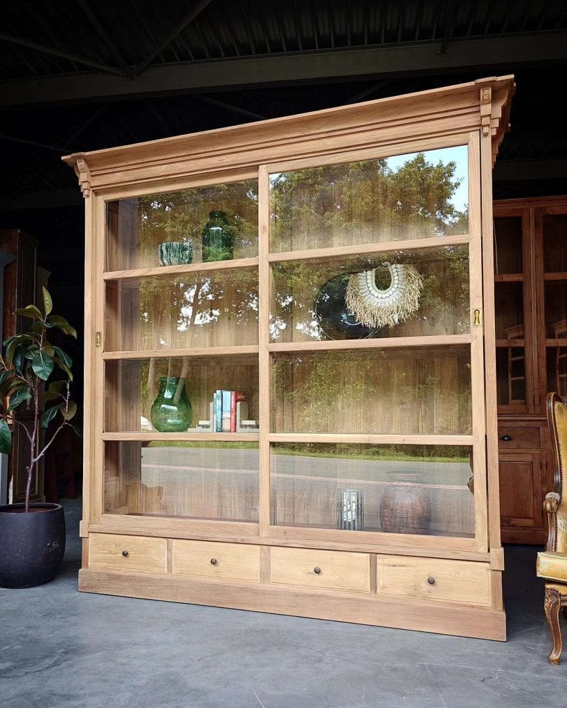 Wauw! Teakhouten vitrinekast | Museumkast "Art deco", Met deur(en), -, 200 cm of meer, -