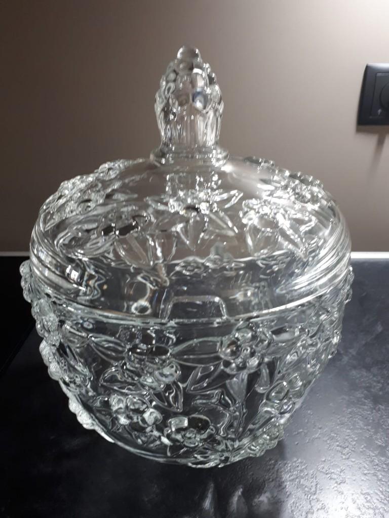 Grote bowlpot kristalglas met 8 bowlglazen met oortje, Ophalen of Verzenden