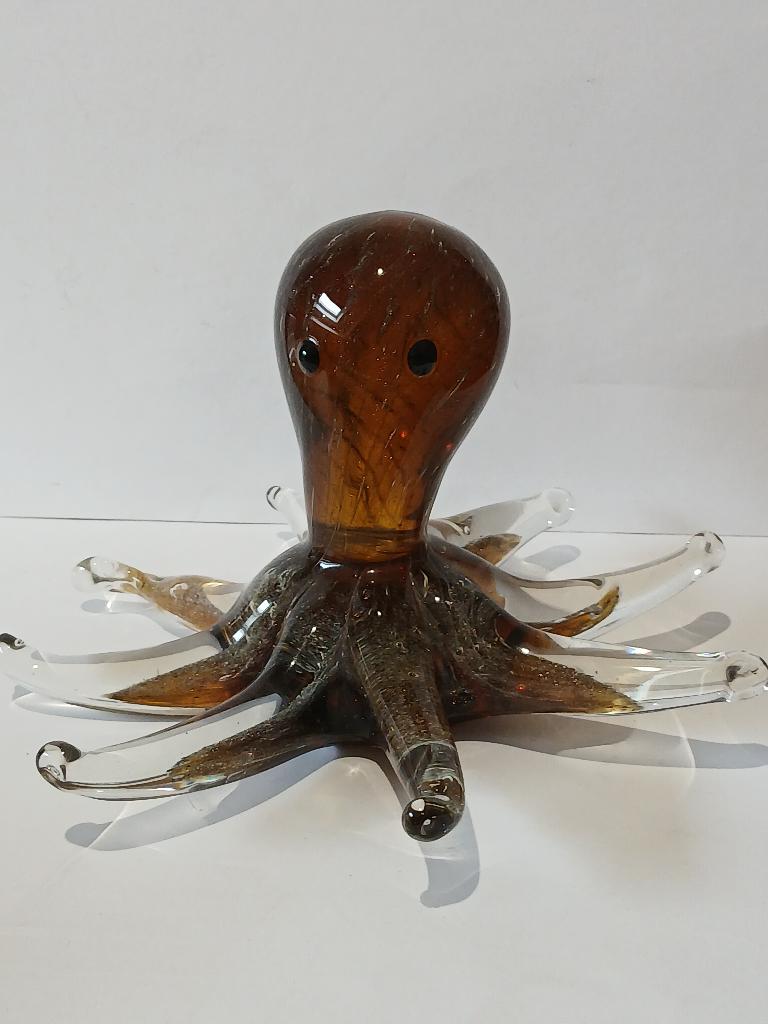 Prachtig Vintage handgeblazen glazen octopus, Ophalen of Verzenden, Zo goed als nieuw, Dier