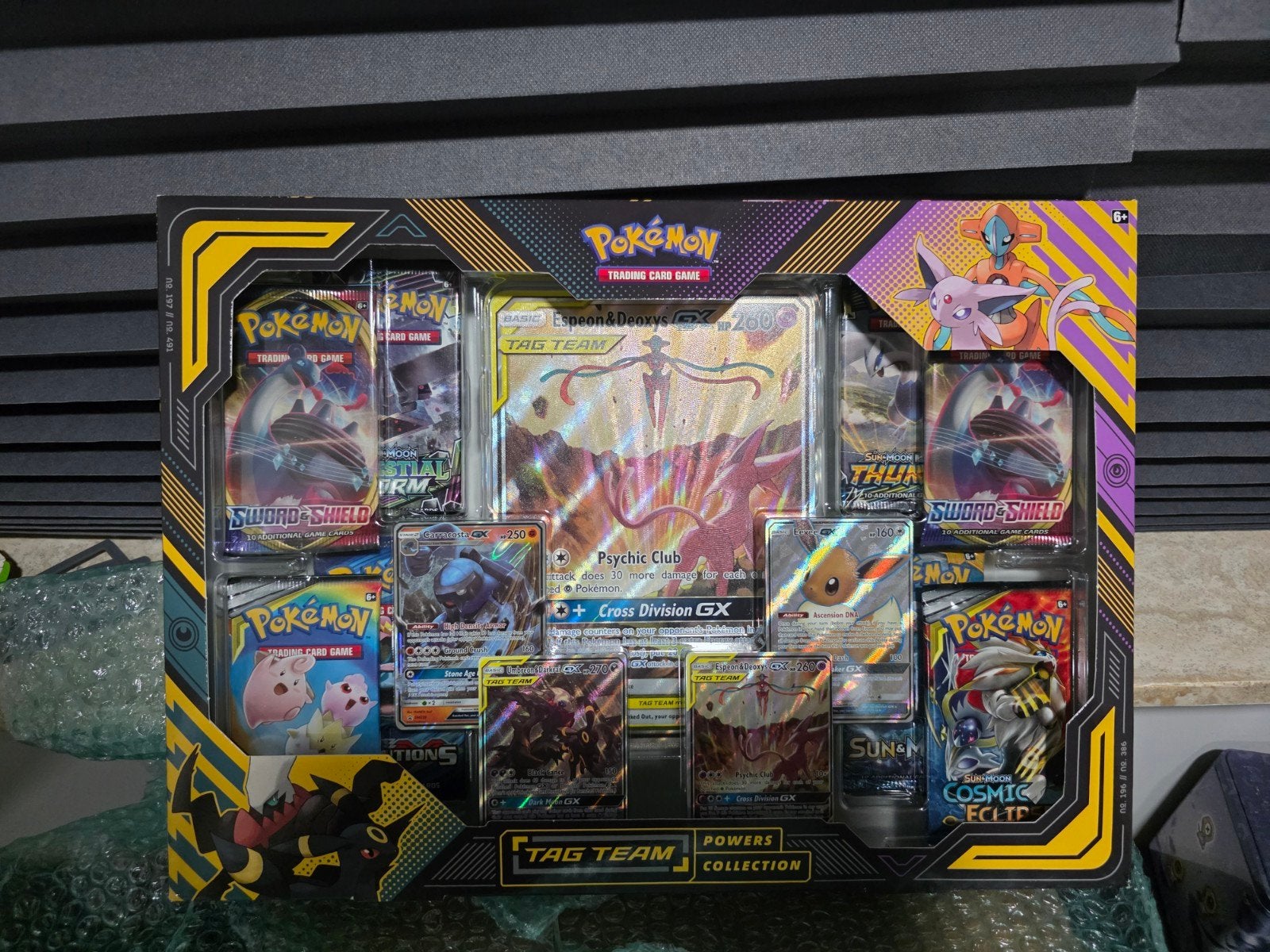 Pokémon TCG: Tag Team Powers Collection Box Espeon en Deoxys, Ophalen of Verzenden, Nieuw, Overige typen, Foil