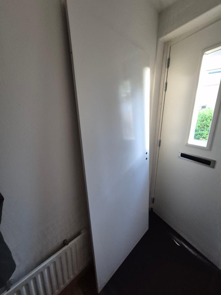 Svedex opdek deur met slot afgelakt RAL9010, Ophalen, Nieuw, Binnendeur, 215 cm of meer