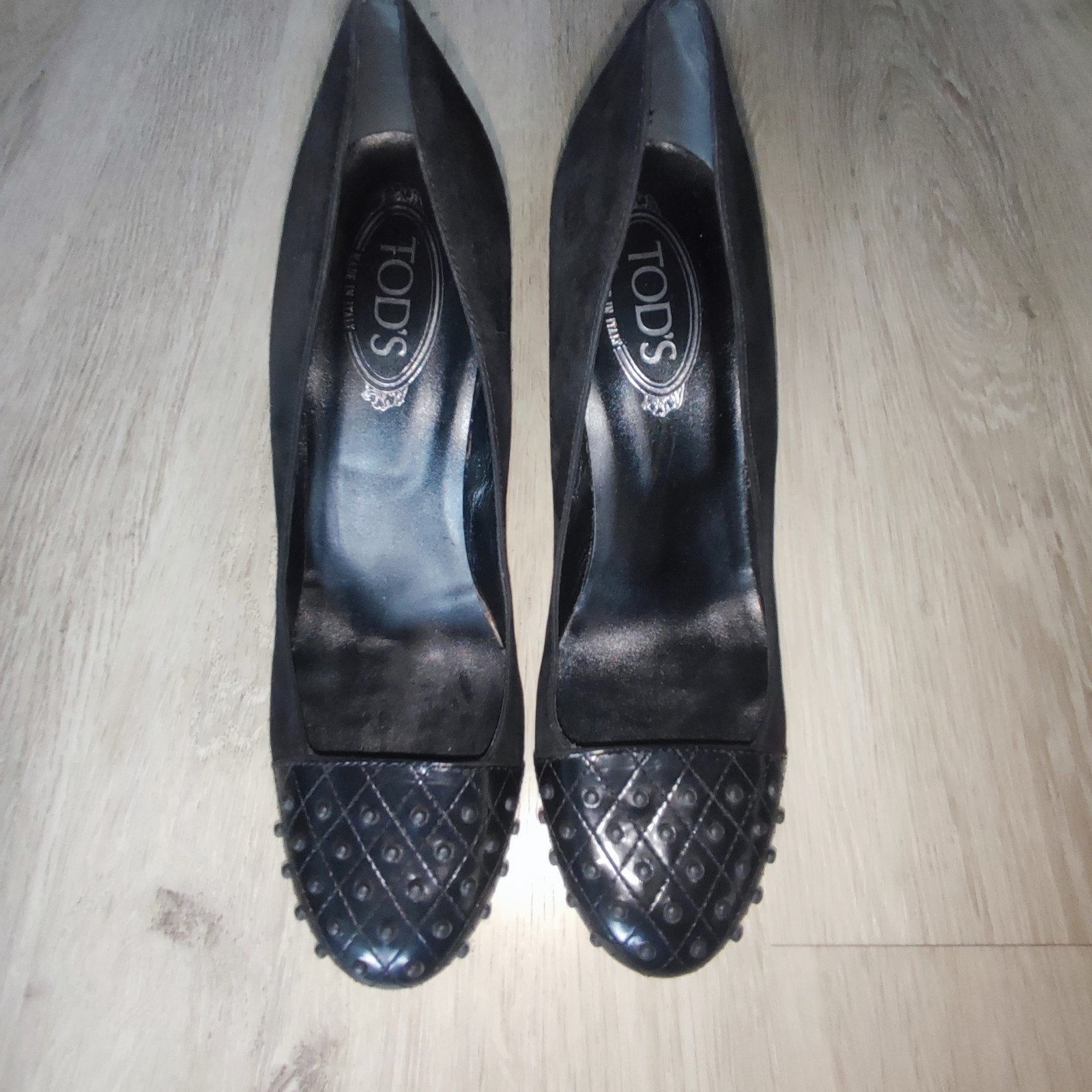 Tod's Leren Pumps Zwart - Maat 38, Pumps, Verzenden, Zwart, Zo goed als nieuw