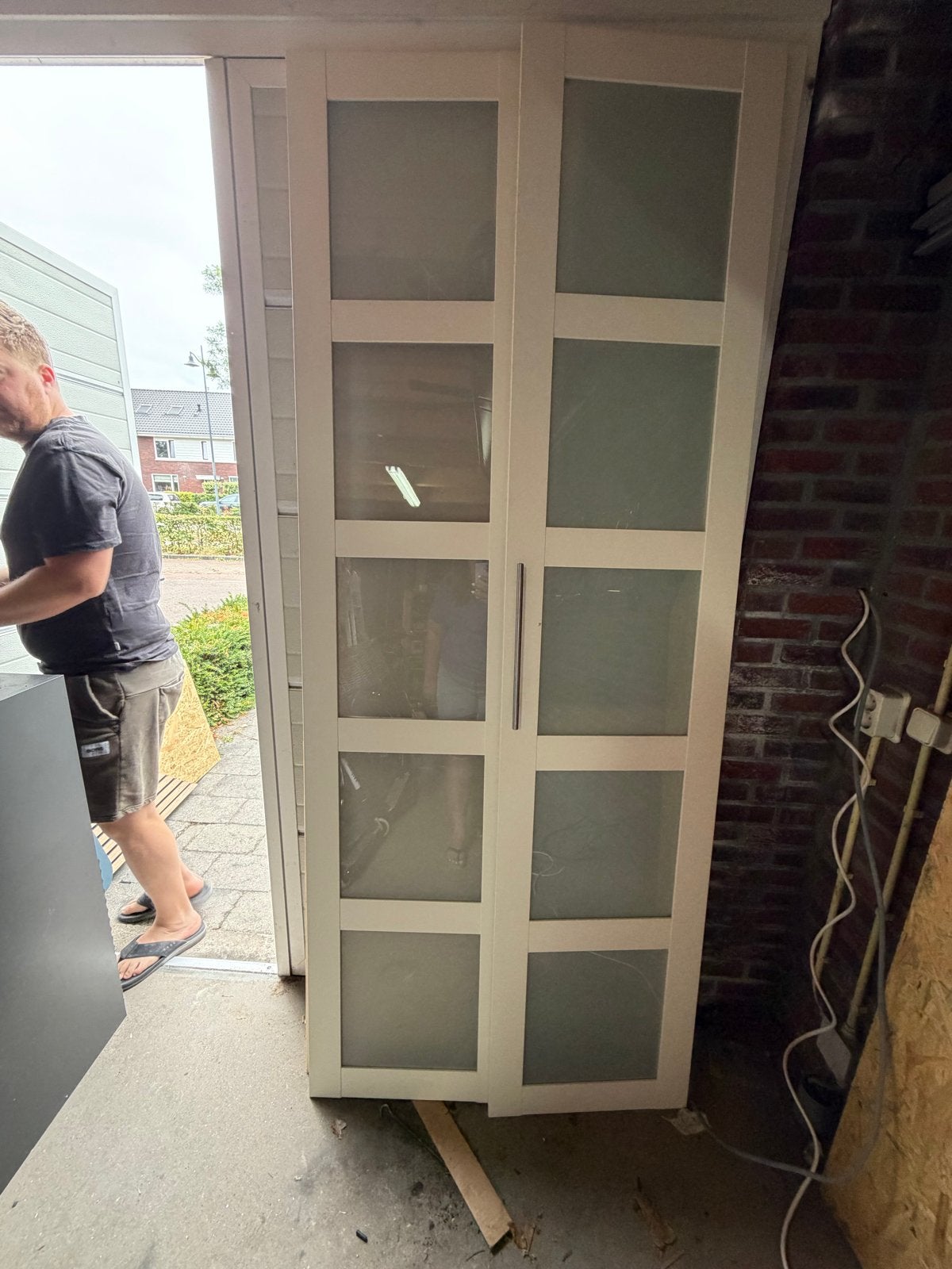 Drie IKEA Pax deuren 236 cm met glaspanelen, Ophalen, Gebruikt, 200 cm of meer, 50 tot 100 cm
