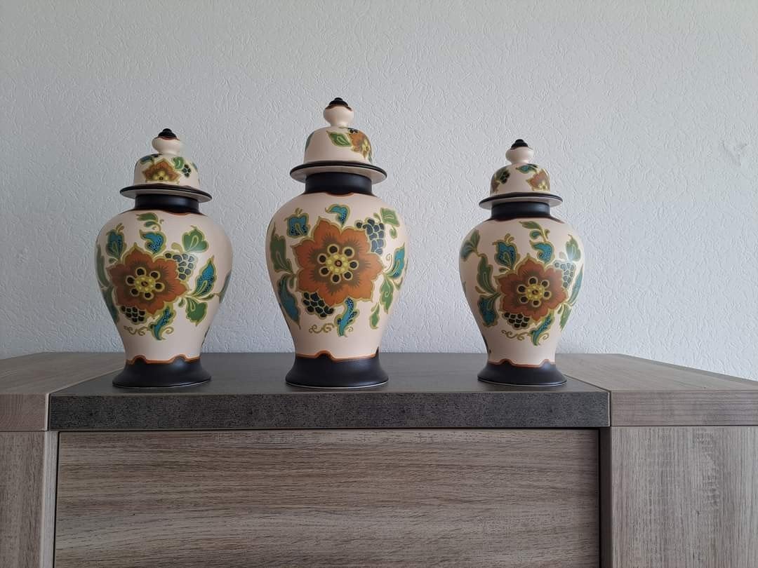 Set van 3 Modica Gouda-Plateel vazen, Oud-Gouda, Ophalen of Verzenden