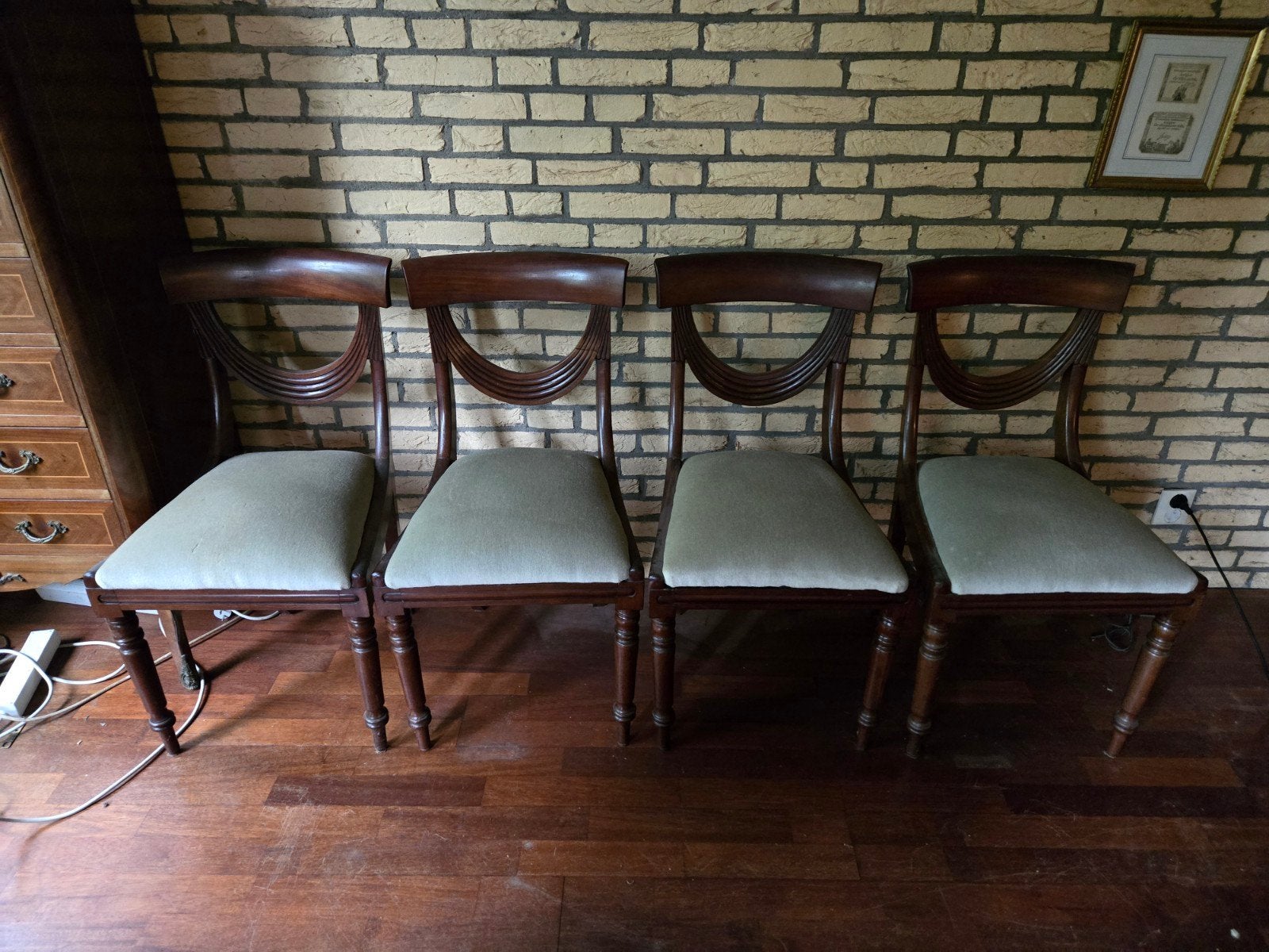 4 antieke Empire eetkamerstoelen, Antiek en Kunst, Ophalen