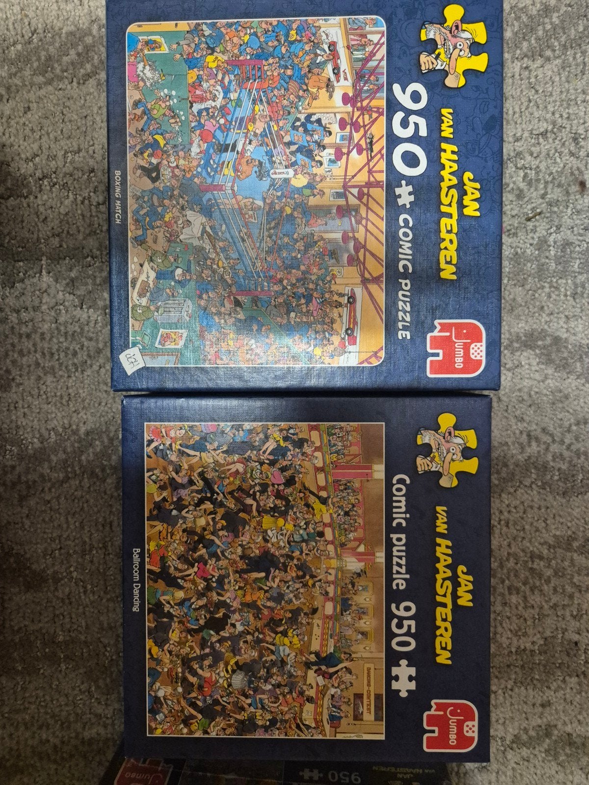 Jan van Haasteren Puzzels: Boxing Match & Ballroom Dancing, Ophalen of Verzenden, 500 t/m 1500 stukjes, Gebruikt, Legpuzzel
