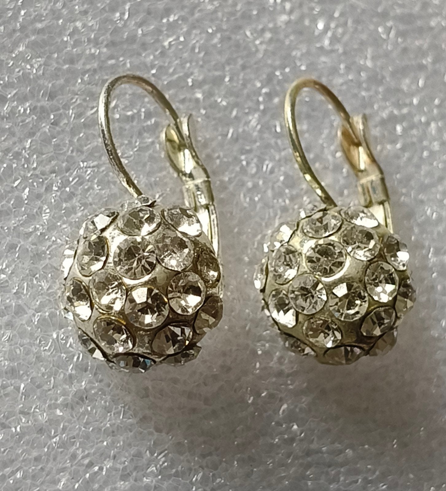 Disco Dots Oorbellen met Strass - Zilverkleurig, Overige materialen, Hangers, Verzenden, Zo goed als nieuw