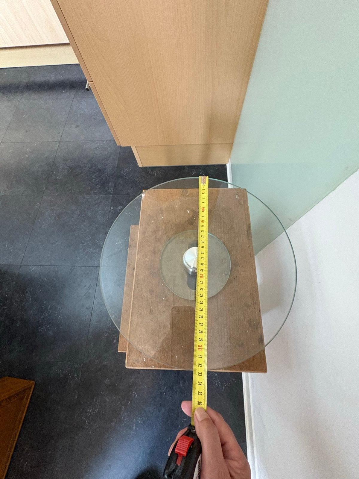Glazen taartplateau, Ophalen, Minder dan 45 cm, Minder dan 55 cm, Rond