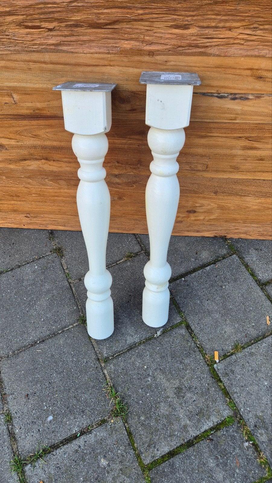 Witte Tafelpoten - Set van 4, Ophalen of Verzenden, Gebruikt, Overige houtsoorten, Tafelpoot