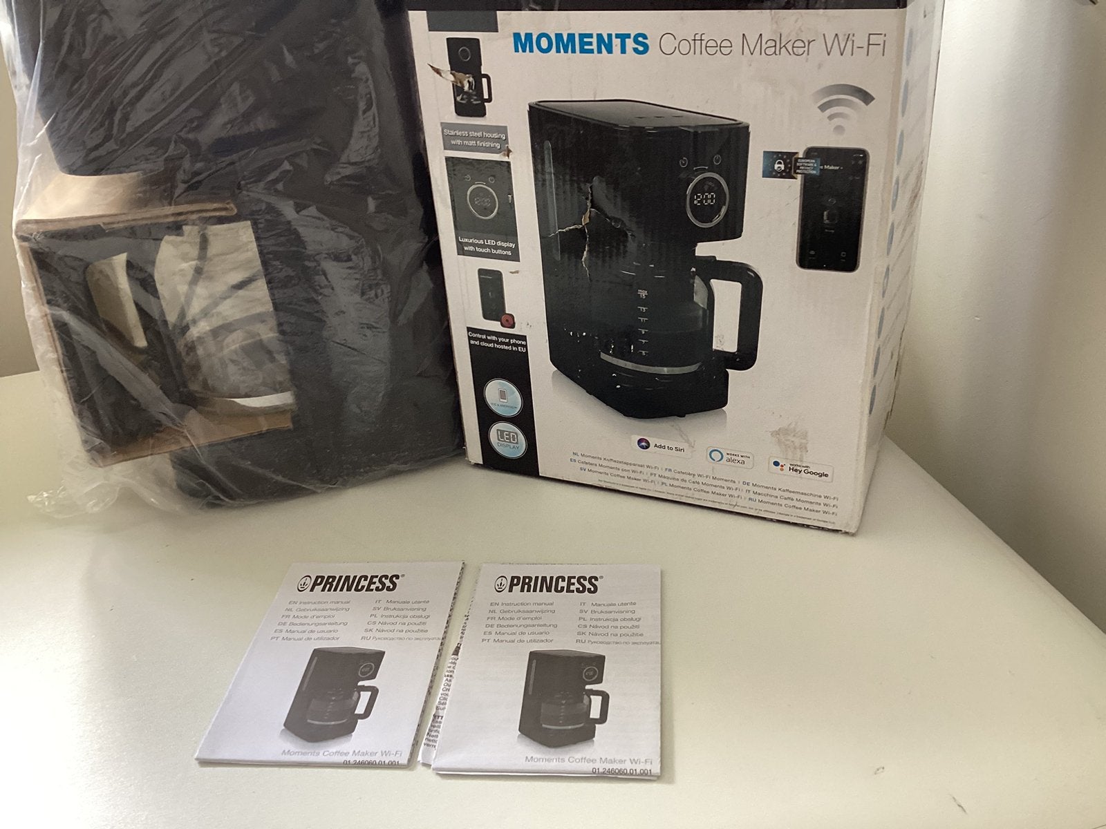 Princess Moments Koffiezetapparaat Wi-Fi - Nieuw in doos, Witgoed en Apparatuur, Koffiezetapparaten, 10 kopjes of meer, Gemalen koffie