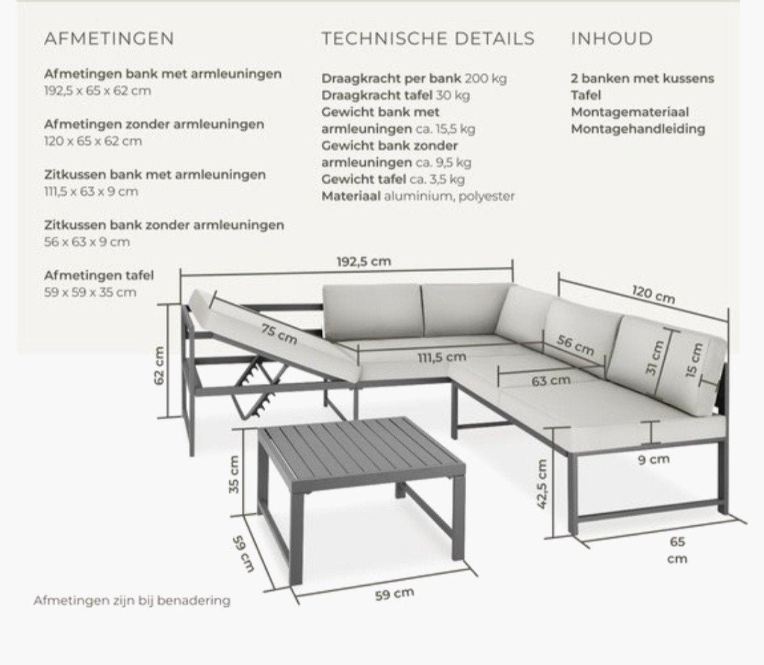 Tuinset zgan, Ophalen, Zo goed als nieuw