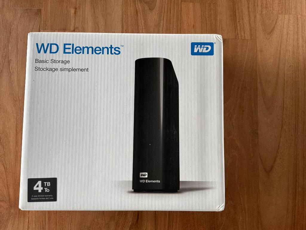 Western Digital Elements Desktop 4Tb, Computers en Software, Harde schijven, Ophalen, HDD, 4Tb, Nieuw