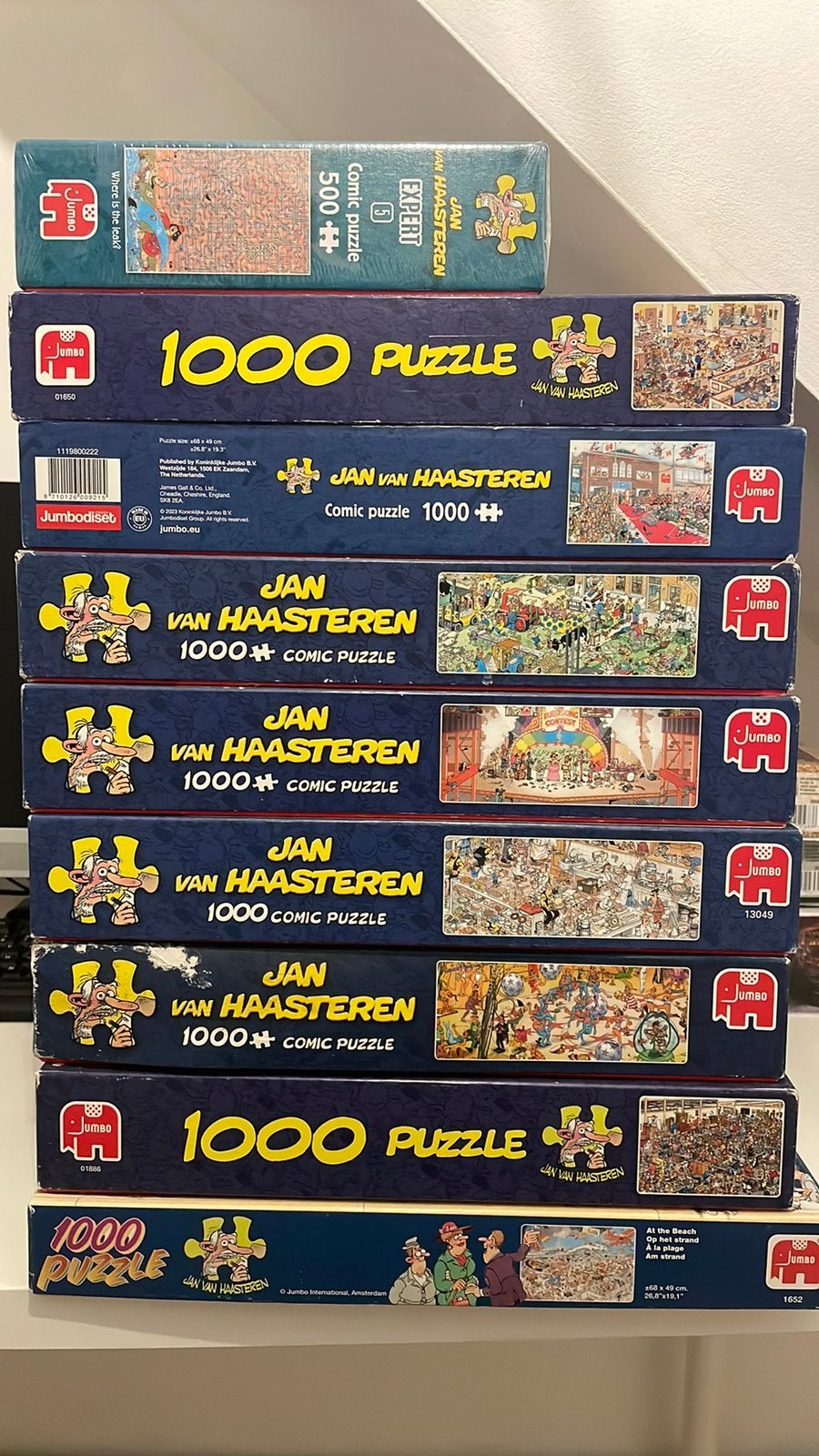 Jan van haasteren puzzels 1000 stukjes (8 x), Ophalen of Verzenden, 500 t/m 1500 stukjes, Zo goed als nieuw