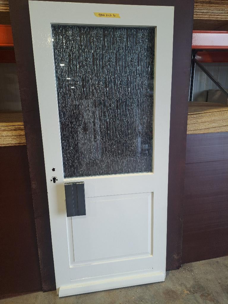Hard houten voordeur, Ophalen, Gebruikt, 200 tot 215 cm, Glas