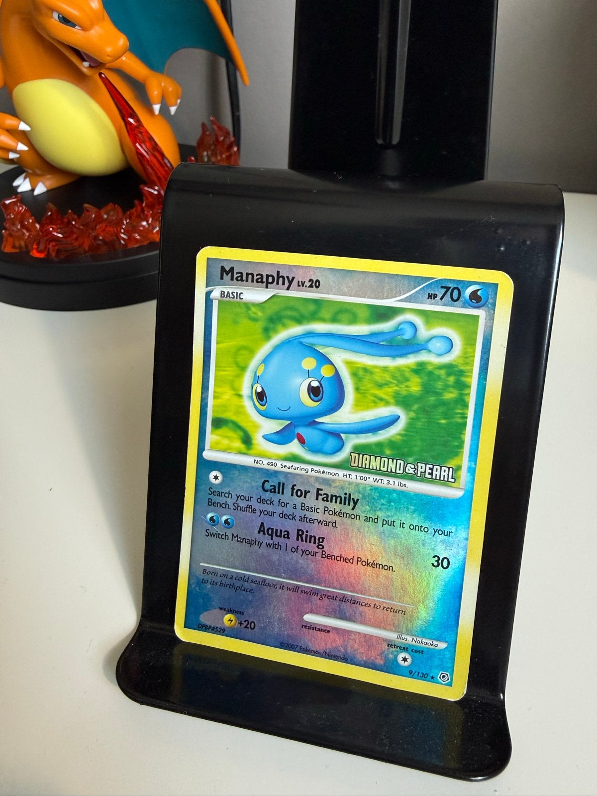 Manaphy Diamond & Pearl Pokémon Kaart, Ophalen of Verzenden, Zo goed als nieuw, Losse kaart, Foil