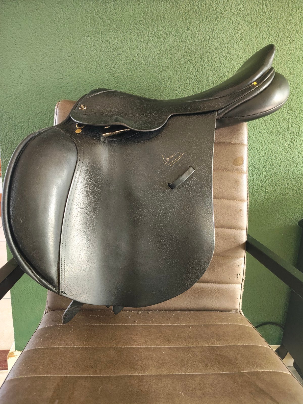 BR springzadel 17,5 inch, Dieren en Toebehoren, Paarden en Pony's | Zadels, Ophalen, L (17.5 inch), Gebruikt, Vlakke zit