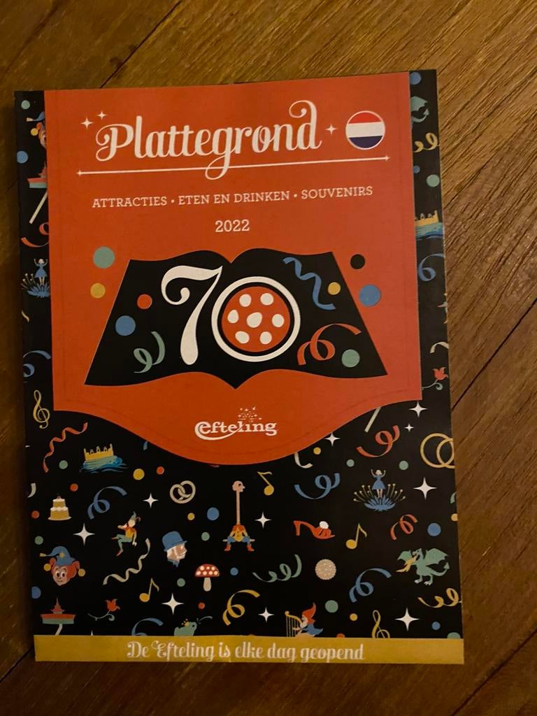 Plattegrond Efteling 70 jaar , 2022, Verzamelen, Efteling, Ophalen of Verzenden, Nieuw, Overige typen