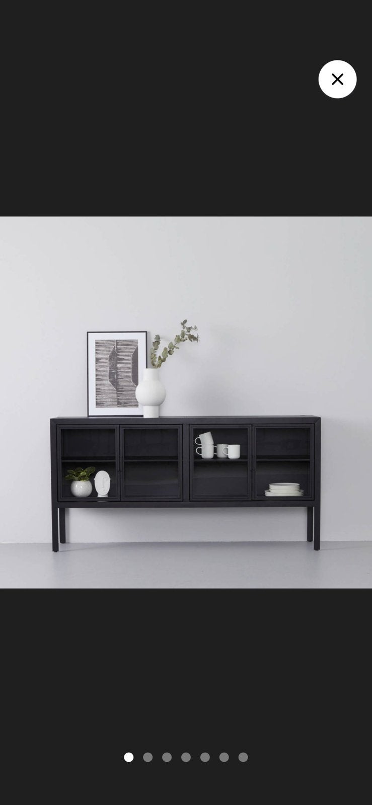 Zwart metalen dressoir, Huis en Inrichting, Ophalen, Zo goed als nieuw, Minder dan 100 cm, Metaal