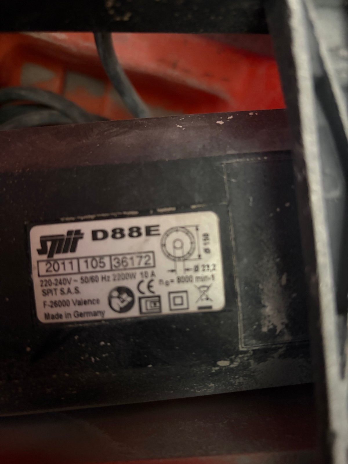 Spit D88E Muurfrees - Krachtige sleuvenzaag met koffer, Ophalen, Gebruikt, 1000 watt of meer, Overige typen