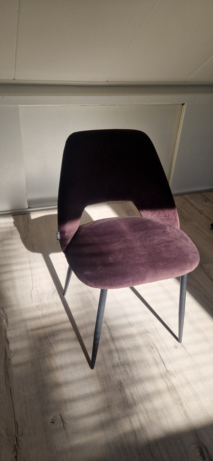 Velvet eetkamerstoel Loods 5 bruin/bordeaux, Ophalen, Zo goed als nieuw, Bruin, Eén