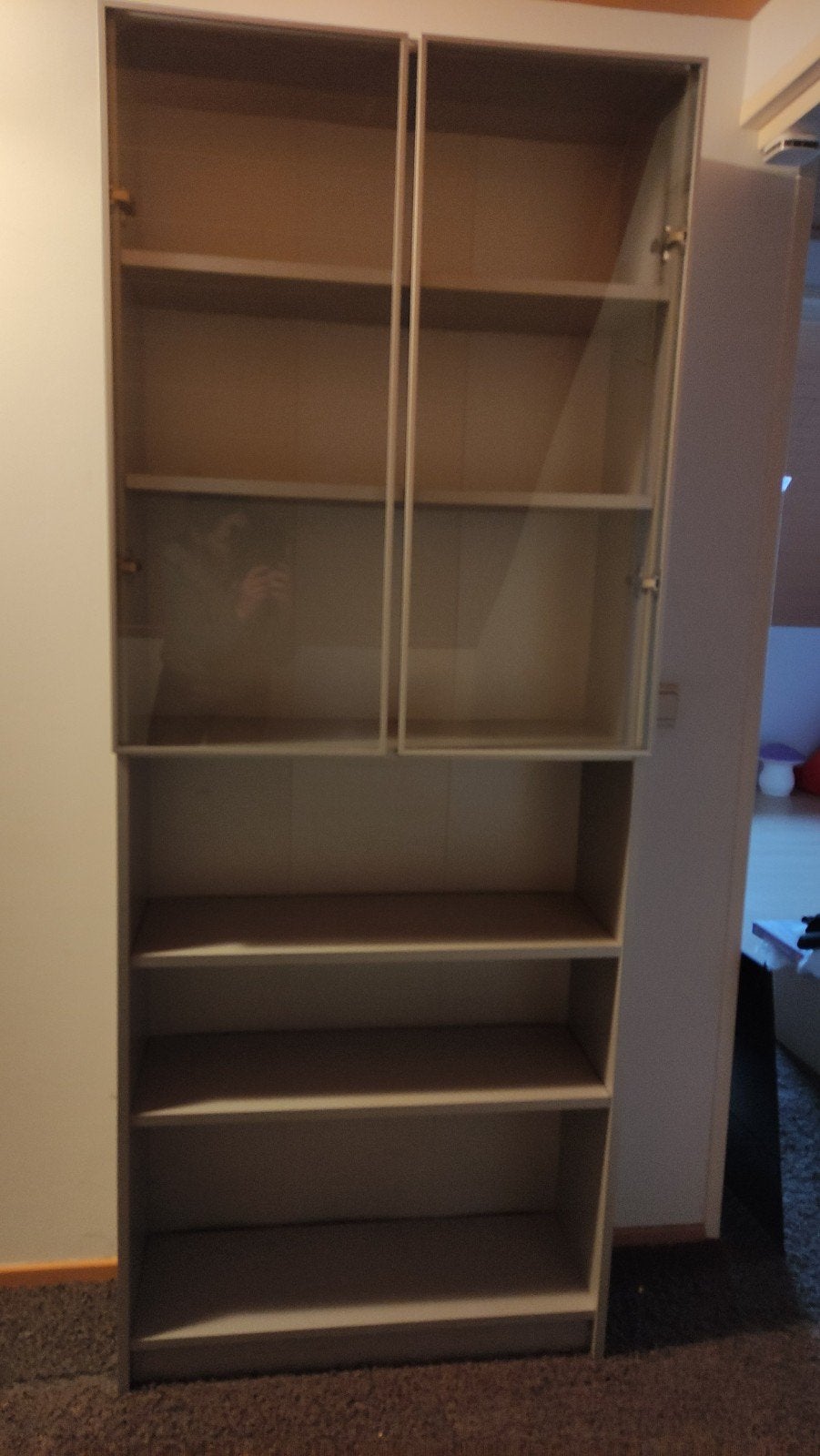 leuke grijze vitrine kast, Ophalen, 200 cm of meer, 50 tot 100 cm, Overige houtsoorten