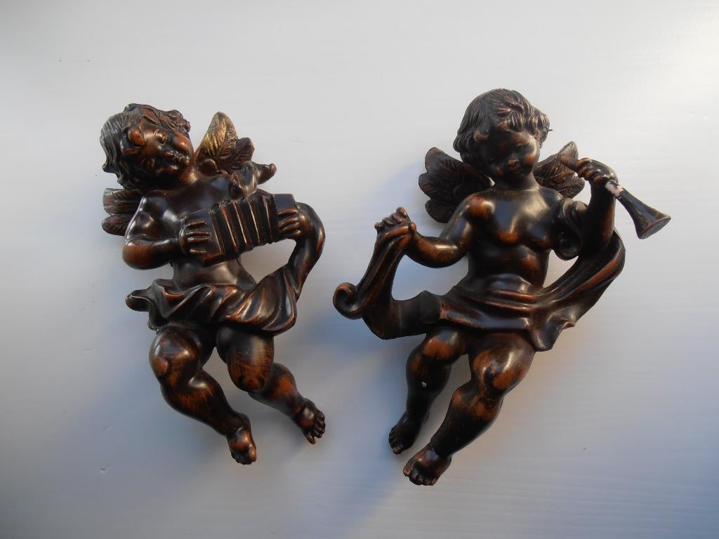 twee mooie engeltjes. polyston 14 cm,, Ophalen of Verzenden, Gebruikt